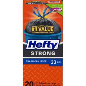 HEFTY CINCH TRASH BAG 33G 20CT