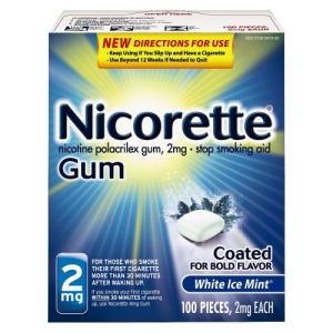 NICORETTE GUM 2MG 100CT WHT ICE