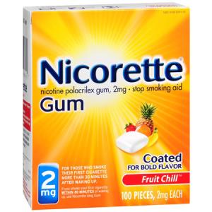 NICORETTE GUM FRUIT 100CT 2MG
