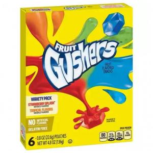 FRUIT GUSHERS .8OZ VARIETY PK-6