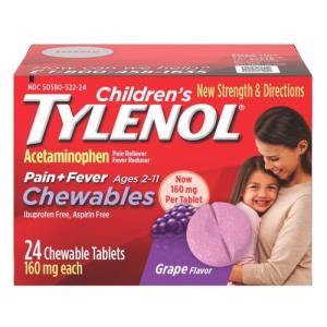 TYLENOL CHLD PAIN+FVR GRAPE 24S