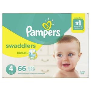 PAMPERS SWADDLER SZE 4 SUP 66CT