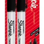 SHARPIE TWIN TIP 2 PACK BLACK