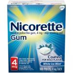 NICORETTE GUM 4MG 100CT WHT ICE