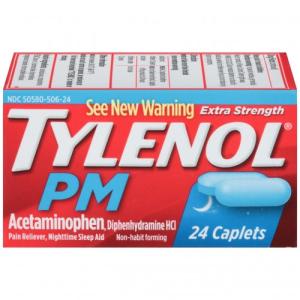 TYLENOL E/S PM CAPLETS 24 CT