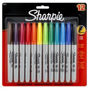 SHARPIE FINE MARKER 12PK ASST