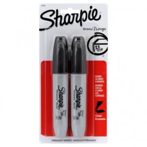 SHARPIE CHISEL BLK 2CT