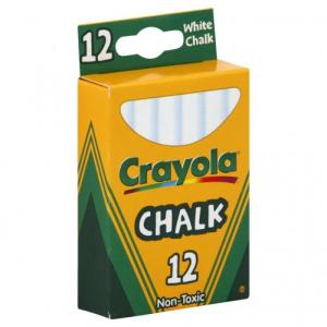 CRAYOLA CHALK STICKS WHITE 12
