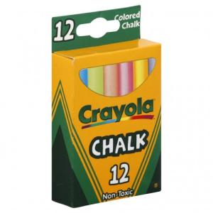 CRAYOLA CHALK STICKS COLORED 12