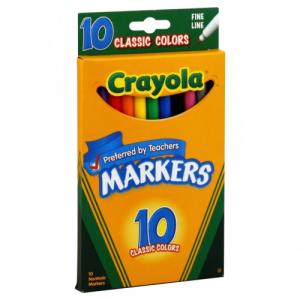 CRAYOLA CLASS CLR FINE LN 10PK