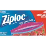 ZIPLOCK STORAGE BAGS 48CT QUART