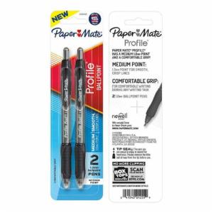PAPERMATE PROFILE BALLPNT BLK2P