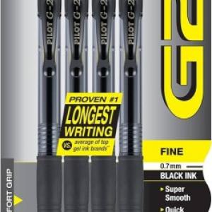 PILOT G2 FINE POINT PEN BLK 4PK