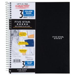 MEAD 5 STAR 3 SUBJ NOTEBOOK 150