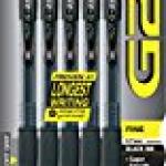 PILOT G2 GEL 5PK FINE BLACK