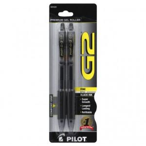 PILOT G2 GEL FINE BLACK 2PK