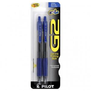 PILOT G2 GEL FINE BLUE 2PK
